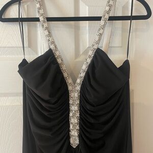 JS Boutique Black Dress with Embellished Straps
